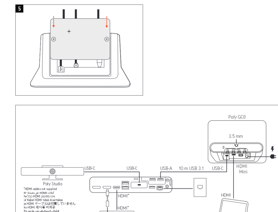 image.png 这是GC8设备（可能是电子设备、仪器等）的拆解或安装步骤示意图，共分 4 步 摄像头麦克风视频会议宝利通polycom华为罗技腾讯会议小鱼亿联